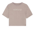 AX ARMANI D T-shirt logo boxy cropped marrone