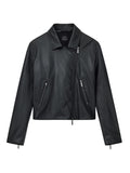 AX ARMANI D Giubbino biker in ecopelle nero
