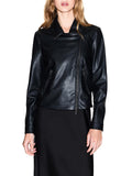 AX ARMANI D Giubbino biker in ecopelle nero