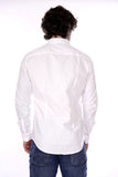 AX ARMANI U Camicia basic con interno colletto a righe celesti bianco