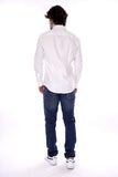 AX ARMANI U Camicia basic con interno colletto a righe celesti bianco