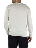AX ARMANI U Maglioncino girocollo con piccolo logo bianco