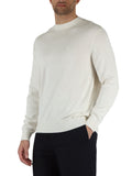 AX ARMANI U Maglioncino girocollo con piccolo logo bianco