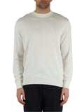 AX ARMANI U Maglioncino girocollo con piccolo logo bianco