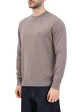 AX ARMANI U Maglioncino girocollo logo tortora