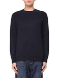 AX ARMANI U Maglioncino girocollo logo BLU SCURO