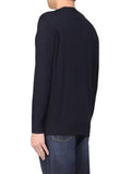 AX ARMANI U Maglioncino girocollo logo BLU SCURO