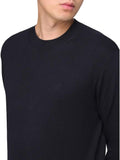 AX ARMANI U Maglioncino girocollo logo BLU SCURO