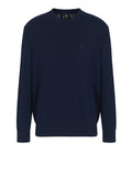 AX ARMANI U Maglioncino girocollo logo BLU SCURO