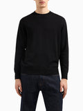 AX ARMANI U Maglioncino girocollo logo nero