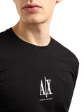 AX ARMANI U T-shirt manica lunga con logo centrale nero