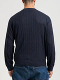 AX ARMANI U Maglioncino girocollo logo lettering BLU SCURO