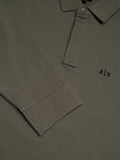 AX ARMANI U Polo manica lunga piccolo logo grigio