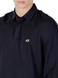 AX ARMANI U Polo manica lunga basic con piccolo logo BLU SCURO