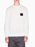 AX ARMANI U Maglioncino girocollo in misto lana con patch logo bianco