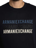 AX ARMANI U T-shirt maxi logo BLU SCURO
