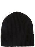 CK ACC.D COL Cappello zucccotto a coste con logo ck in metallo nero