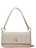 CK ACC.D PRE Borsa a spalla pochette minimal monogram beige