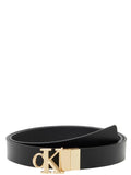 CK ACC.D PRE Cintura monogram con placca buckle 25mm reversibile nero