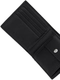CK ACC.U COL Portafoglio con placca logo e tasca portamonete interna nero
