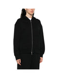 CK D COL Felpa zip e cappuccio logo emboss nero