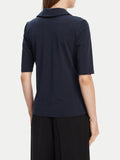 CK D COL Polo in crepe jersey blu
