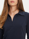 CK D COL Polo in crepe jersey blu