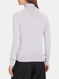 CK D COL Maglioncino collo alto extrafine in misto lana lilla