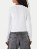CK J D COL Maglia manica lunga baby a costine bianco