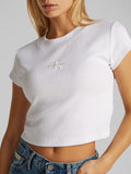 CK J D PRE T-shirt monogram baby cropped bianco