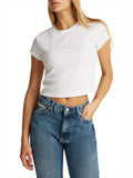 CK J D PRE T-shirt monogram baby cropped bianco