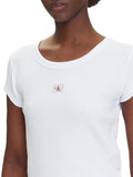CK J D PRE T-shirt woven label bianco