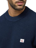 CK J U COL Maglia cotton waffle blu
