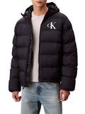 CK J U COL Piumino imbottito nylon monogram blu