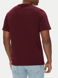CK J U PRE T-shirt basic con piccolo logo smooth cotton solid BORDEAUX
