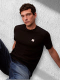 CK J U PRE T-shirt con badge logo nero
