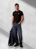CK J U PRE T-shirt con badge logo nero