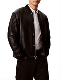 CK J U PRE Giubbino bomber in ecopelle nero