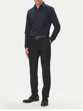 CK U PRE Camicia classica slim essential in popeline BLU NOTTE