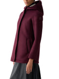 Cappotto in panno di lana con cappuccio