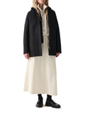 COLMAR OR. D Cappotto in panno di lana con cappuccio nero