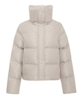Piumino puffer collo alto trama animalier