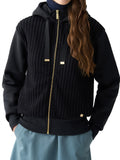 Felpa full zip con trecce