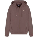 EA7 D felpa con zip e cappuccio marrone