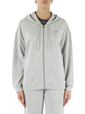 EA7 D Felpa zip e cappuccio in mtessuto modal perla