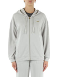 EA7 D Felpa zip e cappuccio in mtessuto modal perla