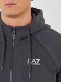 EA7 U Felpa con cappuccio con logo asfalto