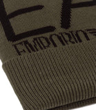 EA7 U Cappello con risvolto e macrologo VERDE/NERO