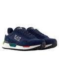 EA7 U Sneakers con logo ea7 in pelle BLU MLT
