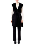 EMMEMARELLA1 Gilet smanicato con pelliccia Formosa nero